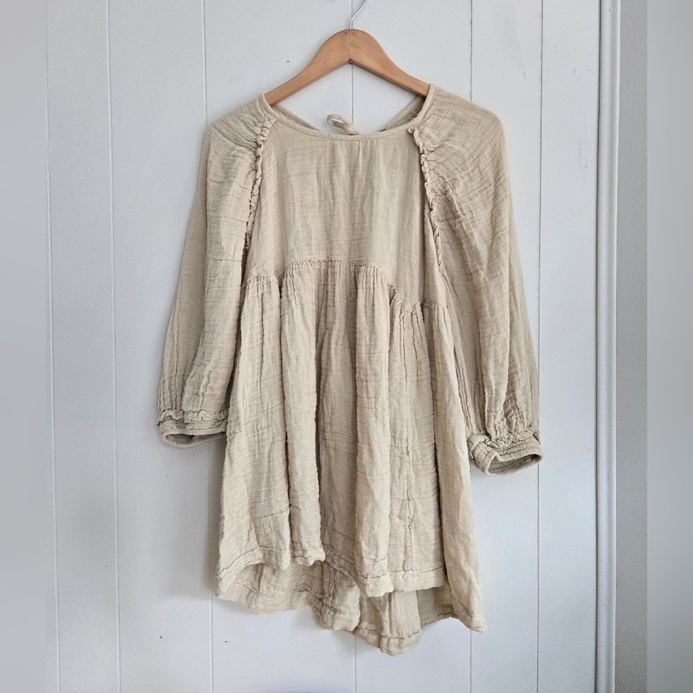 Free People Beige Textured Tunic -Size S - Picture 3 of 11